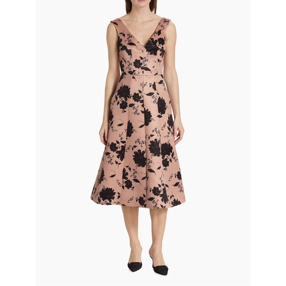 Emilia Wickstead Petrova Floral V-Neck Midi-Dress US 8 $1920